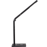 Black Otsego Full Spectrum LED desk lamp with wireless Qi charging and USB charging