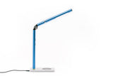 Blue Otsego Full Spectrum LED desk lamp with wireless Qi charging and USB charging