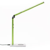 Green Otsego Full Spectrum LED desk lamp with wireless Qi charging and USB charging